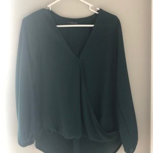 West Kei. Deep green high/low blouse size small.